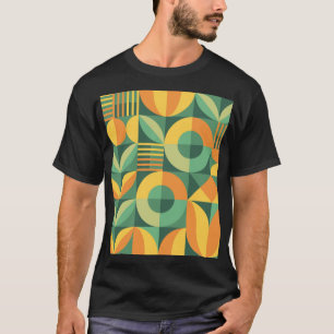 Camiseta Agricultura de Vintagem Geométrica Escandinava