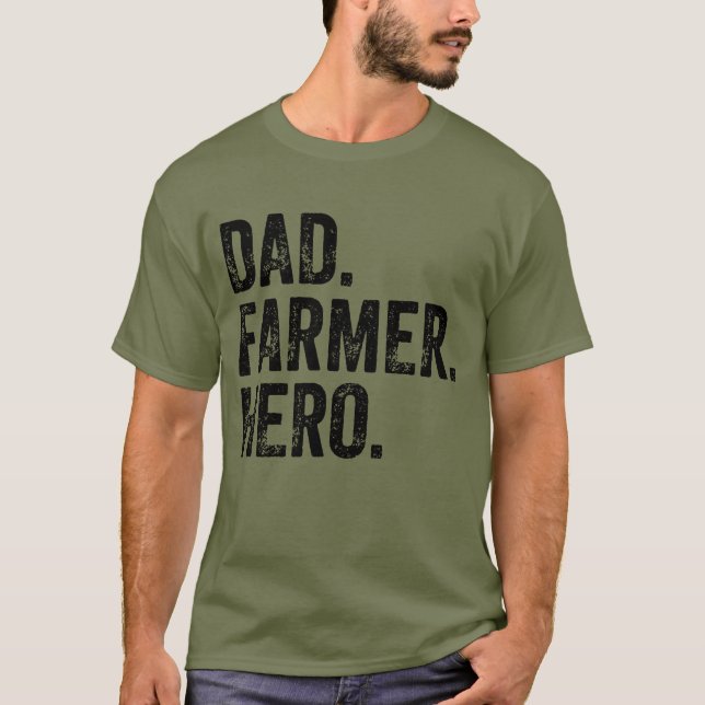 Camiseta Agricultura do Dia de os pais Herói pai (Frente)
