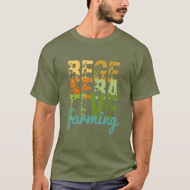 Camiseta Agricultura regenerativa, com vida saudável e verd (Frente)