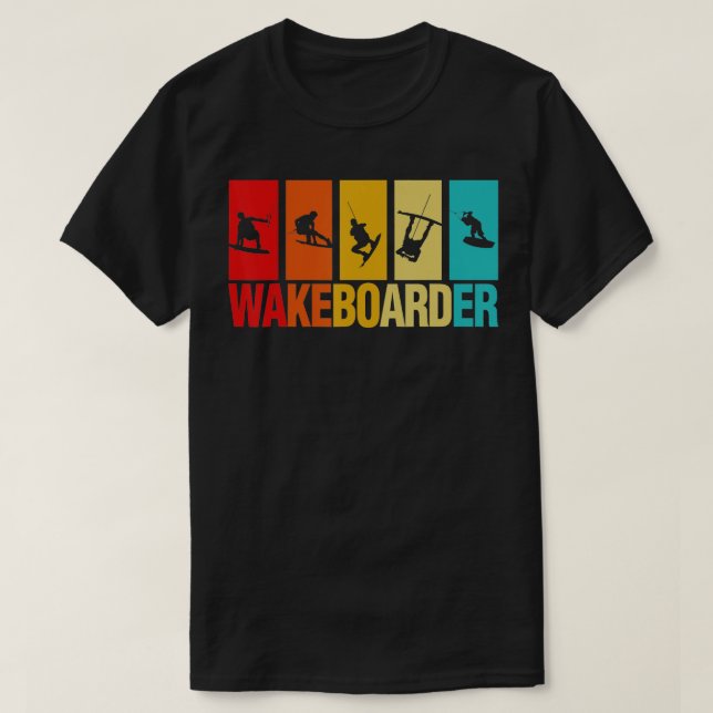 Camiseta Água Acordar Wakeboard Conselho Wakeboard Lover Wa (Frente do Design)