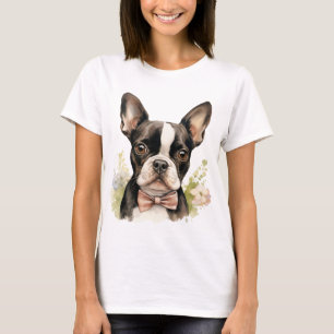 CAMISETA ÁGUA ADORÁVEL BOSTON TERRIER DOG