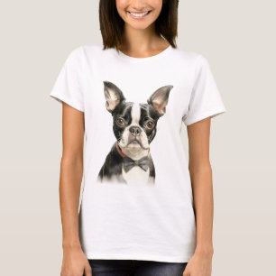 CAMISETA ÁGUA ADORÁVEL BOSTON TERRIER DOG