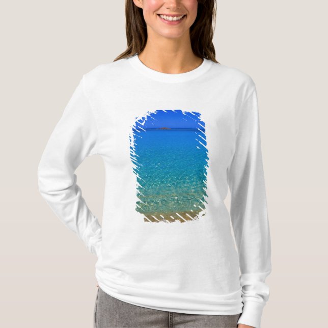 Camiseta Água azul, Ilhas Exuma, Bahamas. (Frente)
