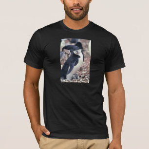 Camiseta Água branca preta animal bonito do pássaro do