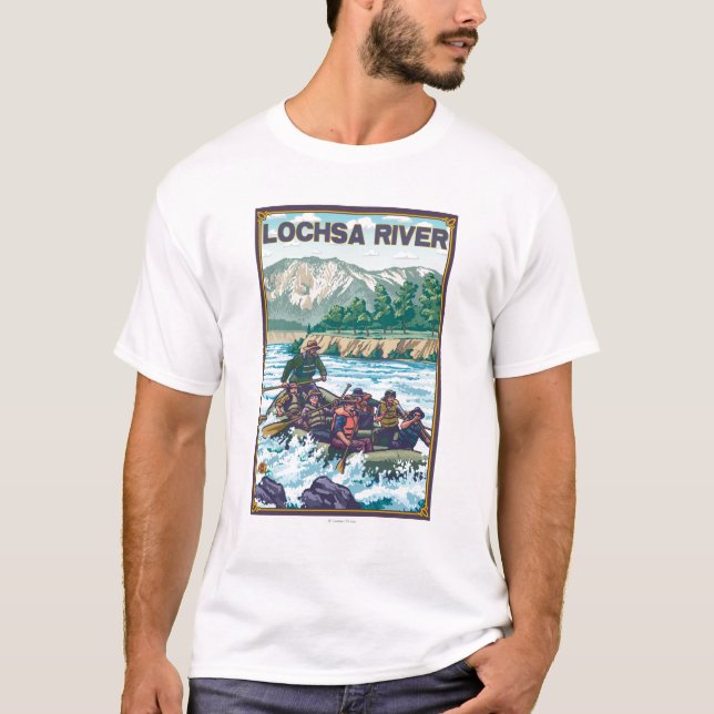 Camiseta Água branca que transporta - rio de Lochsa, Idaho (Frente)