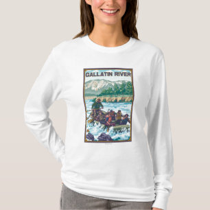 Camiseta Água branca que transporta - rio do Gallatin,