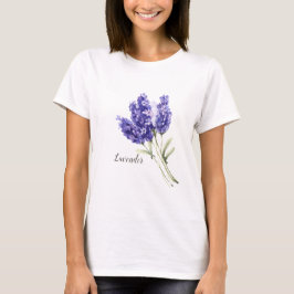 Camiseta Água Colorida Bonita Flores de Lavanda