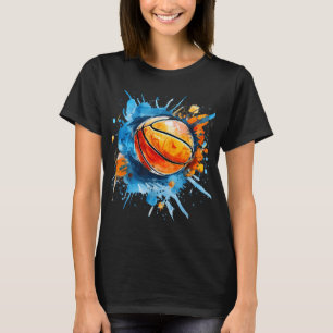 Camiseta Água Colorida de Hoop Colorida de Basquete, Trabal