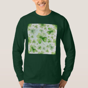 Camiseta Água Colorida Trevo de Quatro Folhas Mãe Pai Irlan