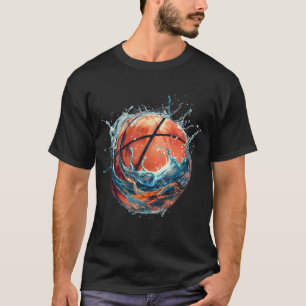 Camiseta Água de Desenho de Lover de Basquete de Trabalho d