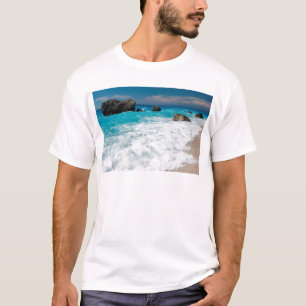 Camiseta Água de Surf de Praia Bonita Casamento Havaiano Al