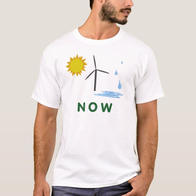 Camiseta água do vento do sol agora (Frente)