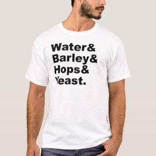 Camiseta Água e Cevada e Saltos e Levedura Ingredientes D