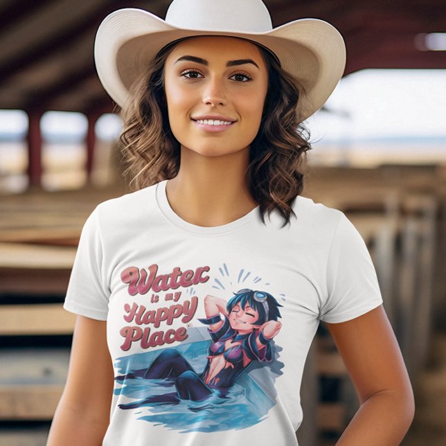 Camiseta Água É Meu Lugar Feliz Serenidade Submersa (Criador carregado)