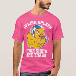 Camiseta Água Engraçada Pato-de-Boca-Borracha Placa Água Li