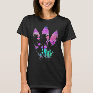 Camiseta Água Esporte Surfer Palm Tres Surfboard Vaporwave
