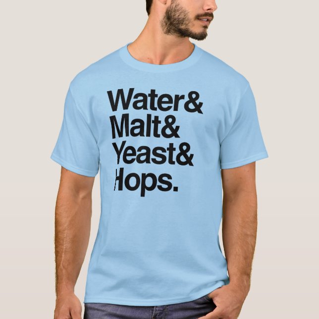 Camiseta Água & malte & fermento & saltos (Frente)