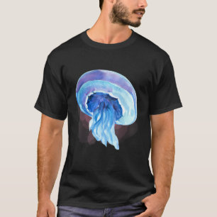 Camiseta Água-marinha Água-viva Criaturas do Oceano Profund