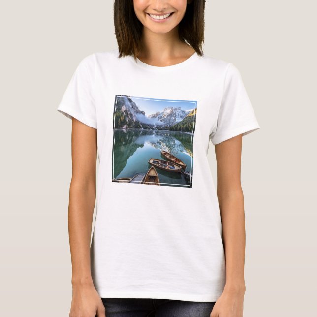 Camiseta Água | Pragser Wildsee Dolomites Itália (Frente)