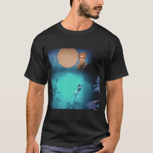 Camiseta Água profunda & a lua cheia amarela