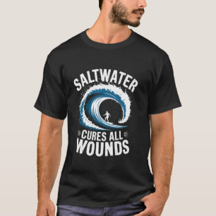 Camiseta Água salgada cura todas as feridas Surfando Pranch