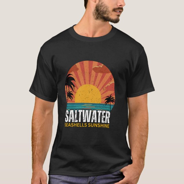 Camiseta água salgada ensolarada verão último dia sc (Frente)