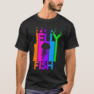 Camiseta Água-viva Animal Arco-íris Bolha Com Silhueta