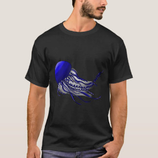 Camiseta água-viva bioluminescente, água-viva yin yang