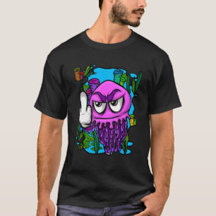Camiseta Água-viva Com Água-viva Do Dedo do Meio