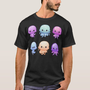 Camiseta Água-viva Fofa para Mulheres do Mar Oceano