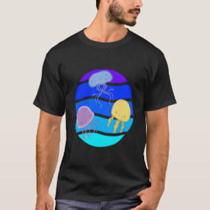 Camiseta Água-viva Fofo do Mar Vida Marinha Animais F