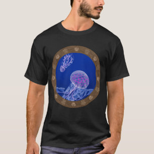 Camiseta Água-viva no Azul Profundo
