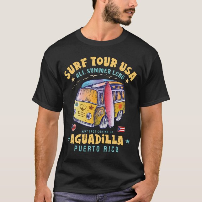 Camiseta Aguadilla Puert Rico Surf Tour EUA Surfing (Frente)