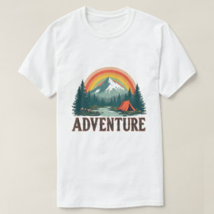 Camiseta Aguardações de Aventura - Cena de Montanha Retroat