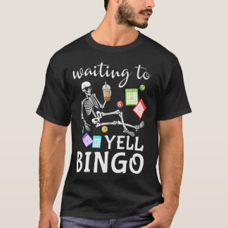Camiseta Aguardando Para Gritar Amante de Bingo Jogador de