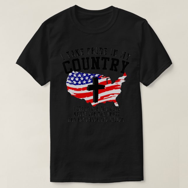 Camiseta Aguardar a bandeira Kneel para a travessia de 4 de (Frente do Design)