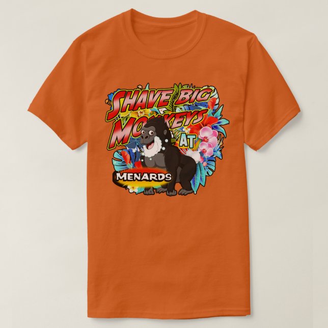 Camiseta Aguarde macacos grandes em Menards (Frente do Design)