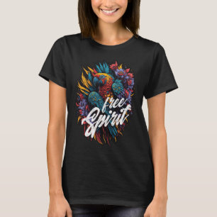 Camiseta Aguardente livre Papagaio Verão vivia arco-íris