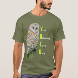 Camiseta Aguarela da coruja de celeiro de YOLO