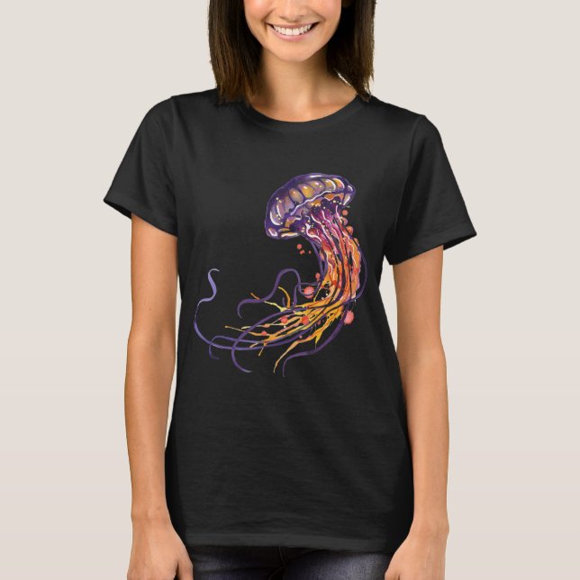 Camiseta Aguarela de medusa (Frente)