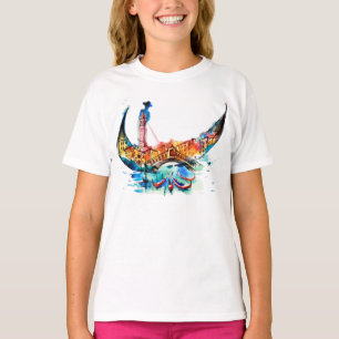 Camiseta Aguarela do amor do viagem da cidade de Veneza da