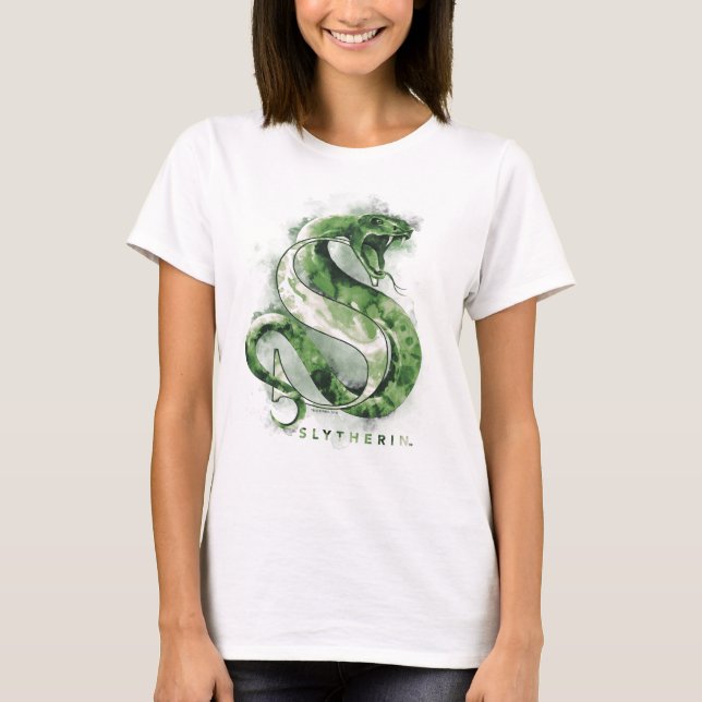 Camiseta Aguarela do cobra de Harry Potter | SLYTHERIN™ (Frente)
