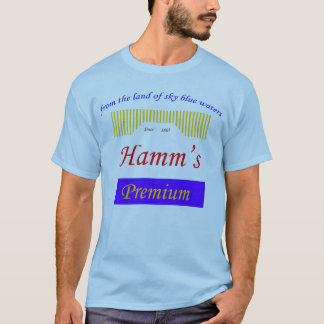 Camiseta águas de azul-céu, logotipo de Hamms