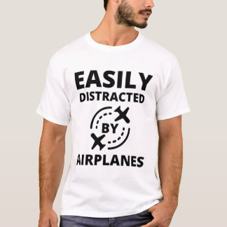Camiseta Águas facilmente distraídas por aviões engraçados