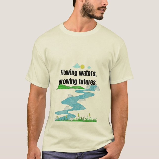 Camiseta Águas Flutuantes, Futuros Crescentes. (Frente)