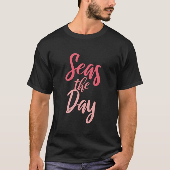 Camiseta Águas Residuais No Dia das Férias Casuais De Praia (Frente)