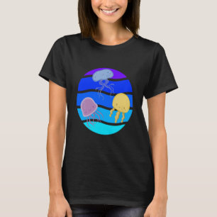 Camiseta Águas-vivas marinhas Bacia-do-mar Submarina Animai