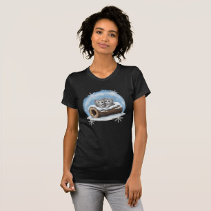 Camiseta Aguente firme gatinho na neve Kitty fofa pendurada