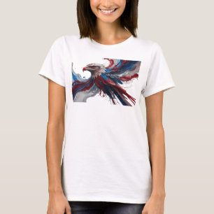 Camiseta Águia Abstrata Dourada Vibrante Design Original