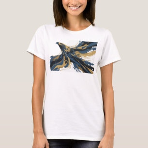 Camiseta Águia Abstrata Laranja Esbelta Impressão Criativa